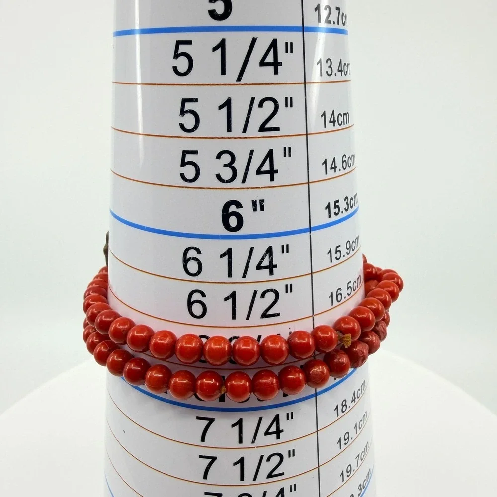 Vintage Red Beaded Double Strand Bracelet Bronze Heart Charms‎ Boho Artisan Y2K